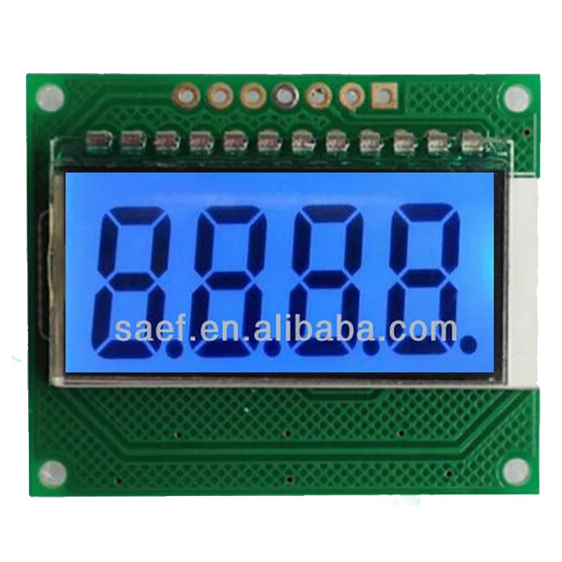 
Transflective 3-WIRE SERIAL TN POSITIVE 7 segment lcd display 