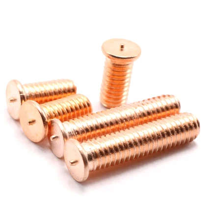 
Carbon steel brass welding screw factory stock steel copper plated sport welding stud iso13918 weld screw 