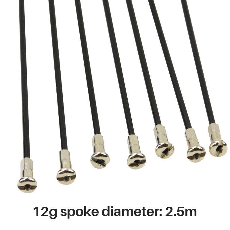 12G Bicycle Spokes 80mm-297mm with Nipples, 26inch 700C Wheels Stainless Steel Mountain Road Bike High Strength Bicycle Spokes