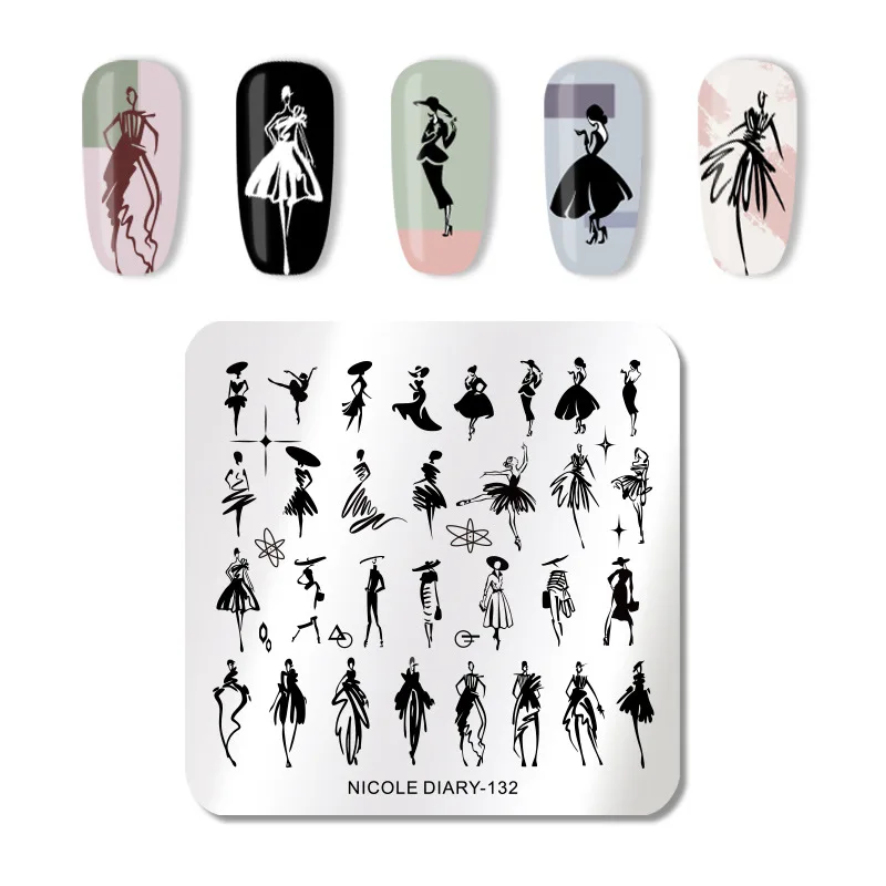 Lootaan 2021 Private label Brand Nail Art Stamping kit Metal Plates Individual With Stamper