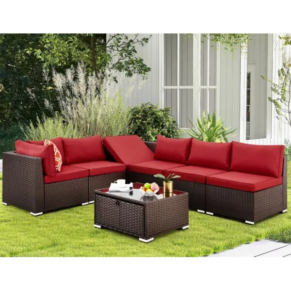 Conversation table rattan chair bistro set patio sectional furniture outdoor patio garden sets wicker sofa set living