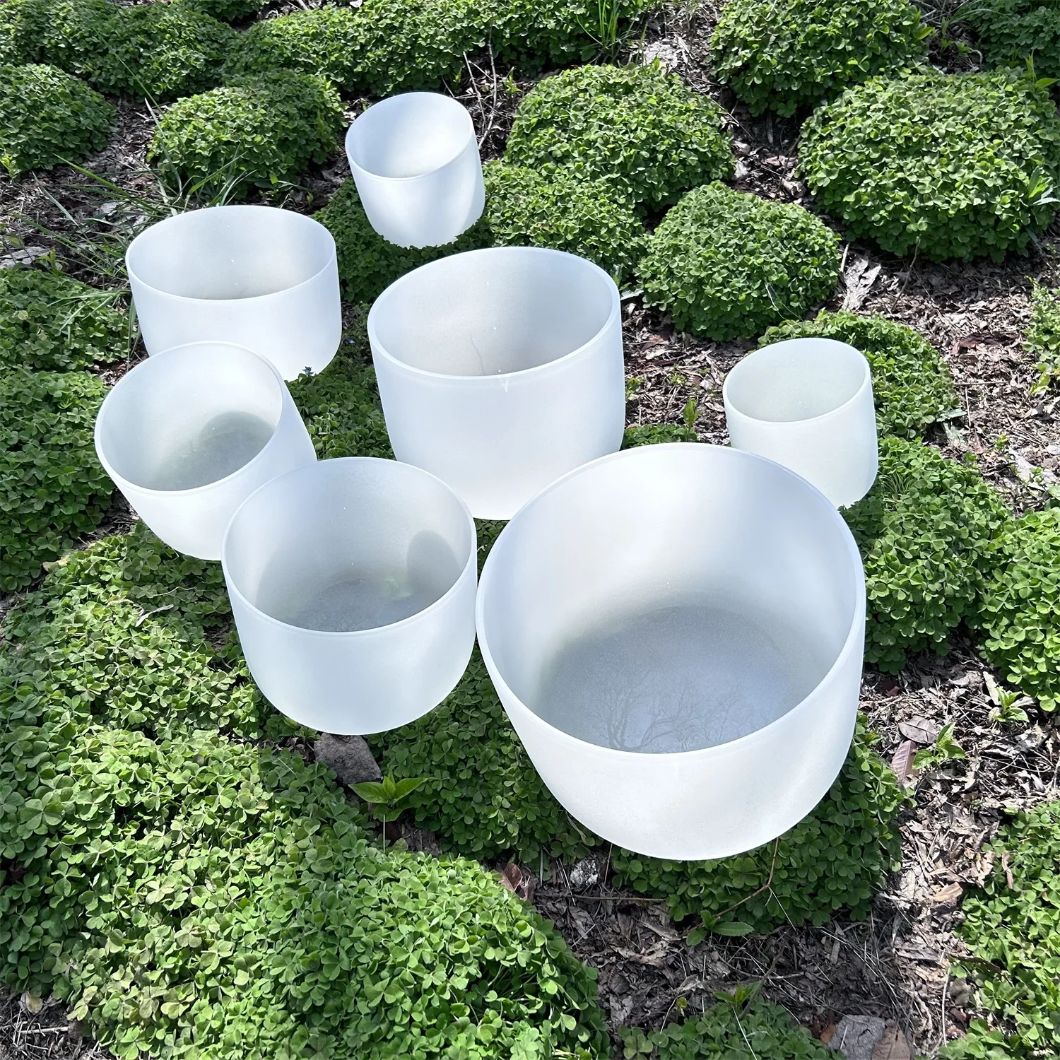 quartz singing bowls Healing Therapy frosted Crystal Singing Bowls yoga meditation