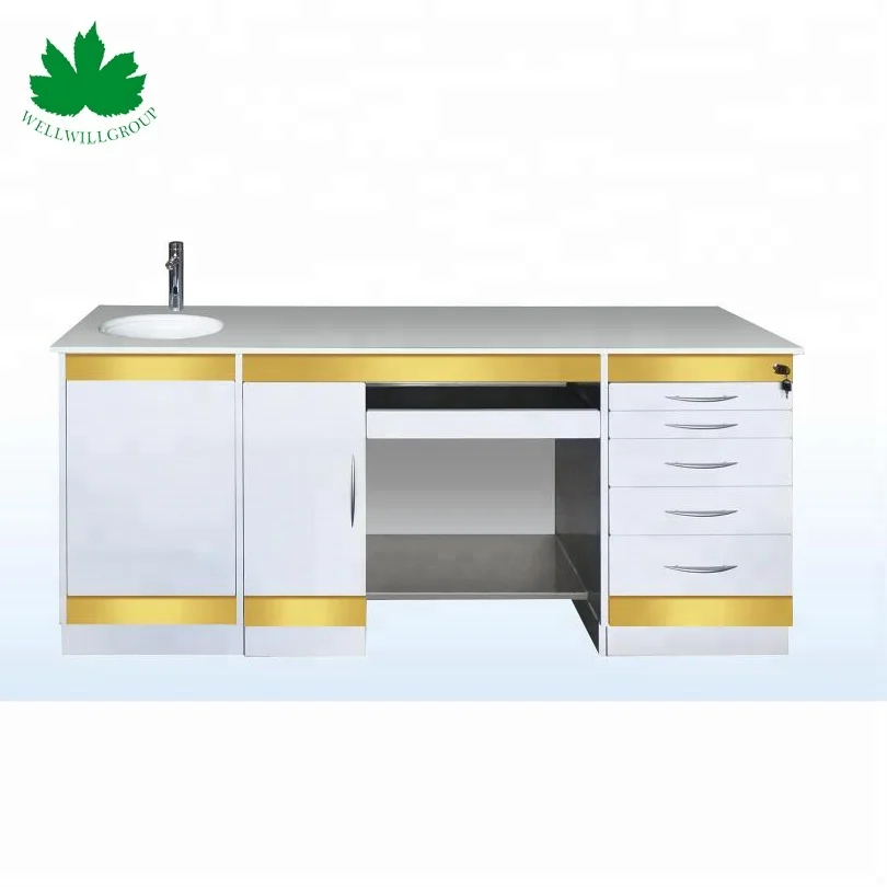 Quality Hospital Furniture Stainless Steel Medical Cabinet With Basin Sensor Faucet Ashbin