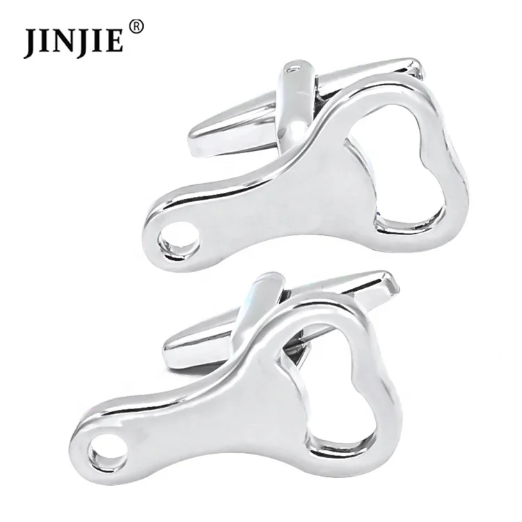 Ready to ship  fashion funny  beer opener style French button cufflinks for men shirt wholesale