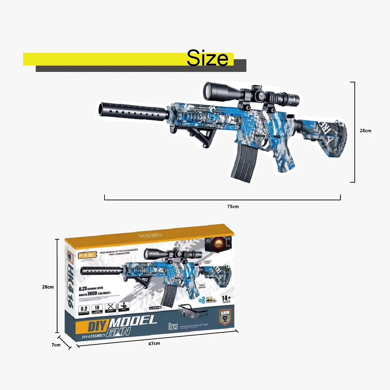 Игрушечные пистолеты M4A1 & M416 7-8 мм