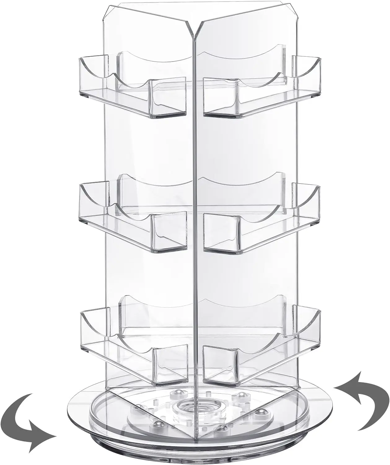 Spinning Clear Business Card Display Stand Appointment Cards Rotating Display Stand Acrylic Stand 3 Tier Brochure Display Holder
