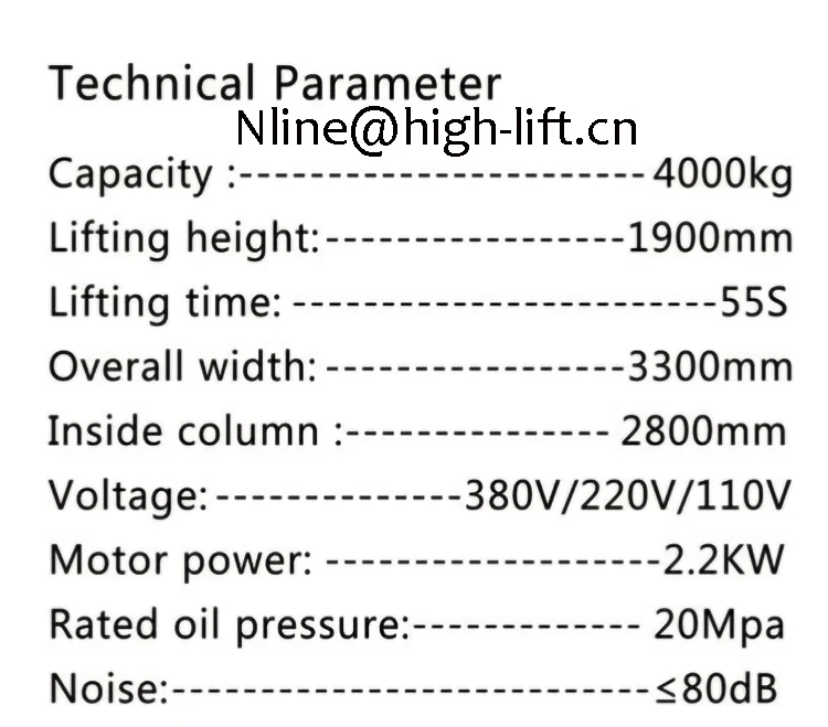 2 post car lifting ramp 4 tons YL140