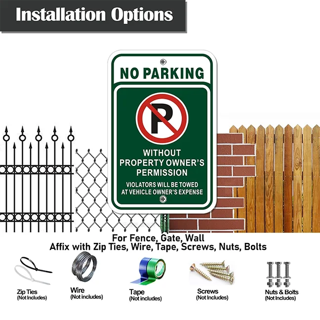 No Parking Personal Sign Without Owners Permission violators will be towed at vehicle Sign Aluminum Tow Away Sign