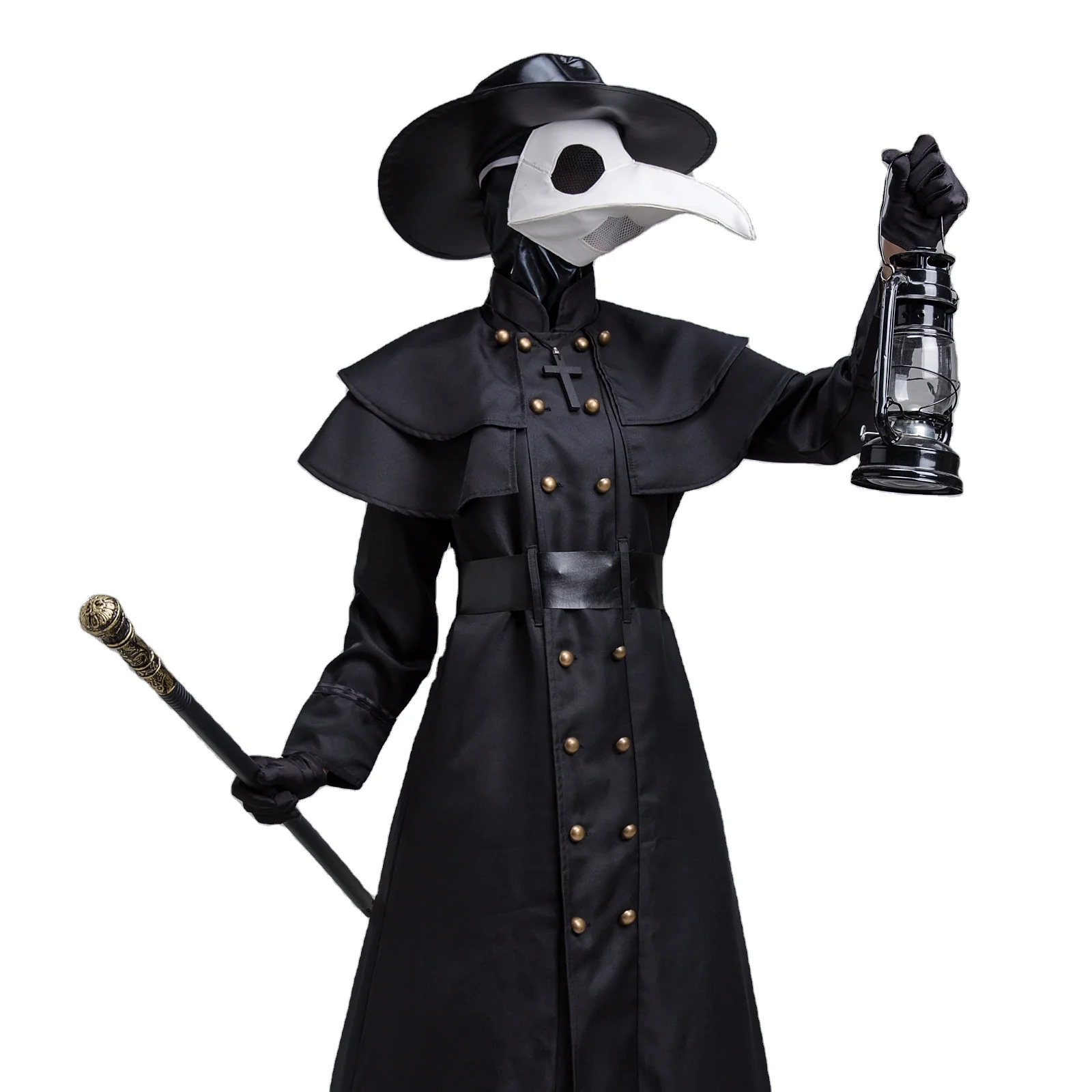 Halloween costume adult medieval steampunk style plague doctor costume crow beak bird costume