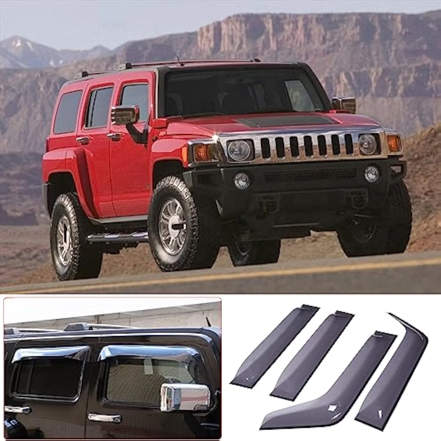 YCSUNZ 4piece/set Side Window Deflector Rain Door Visor For Hummer H3 2005-2010 Accessories