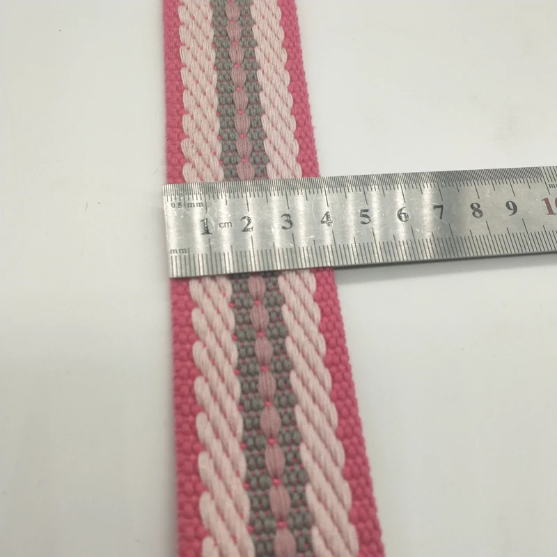 High quality fabric pink thick canvas belt white metal buckle single-side jump point belt manufacturers direct sale