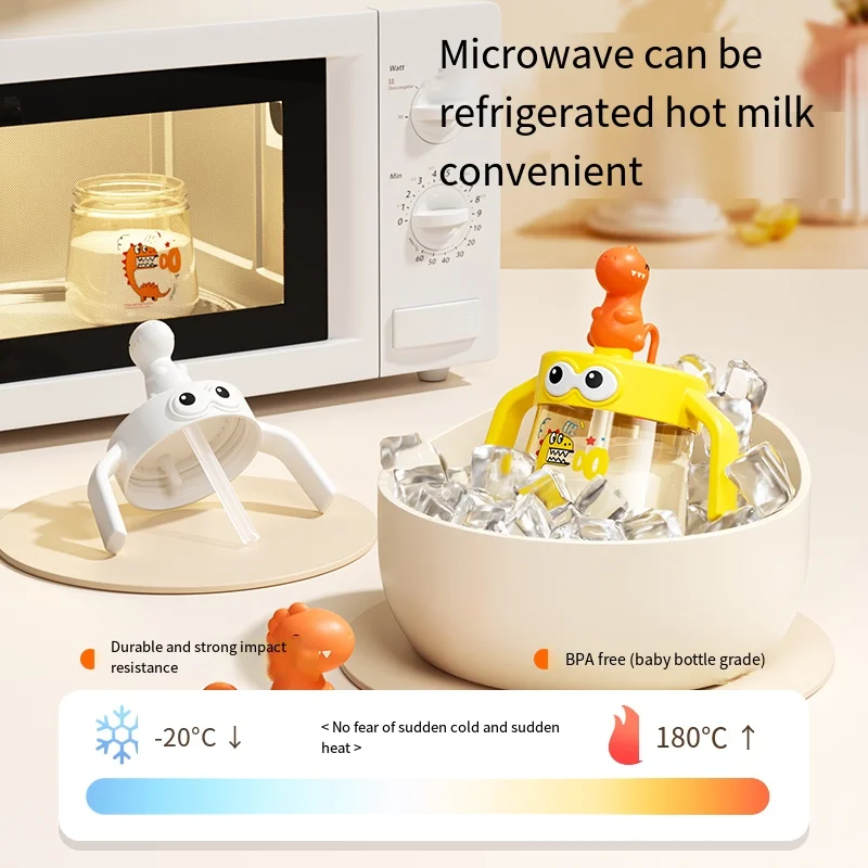 Learning Training Silicone Sippy Cup - Glass & PPSU Material, Straw for Baby & Toddler Feeding