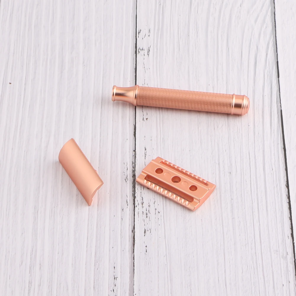 Rose gold  plastic free Safety Razor, super quality USA Razor Blades reusable Women Safety Razor