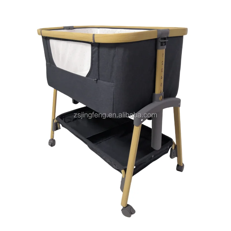 New Design Baby Bed Crib 7 Adjustable Height Stable Frame Portable Baby Travel Bassinet OEM Folding Baby Bassinet Bedside Cot