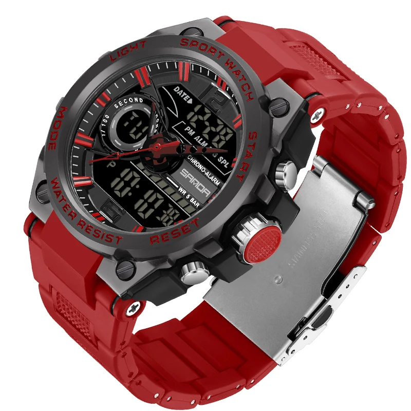 OEM Sanda часы 9010 Новые 30 м водонепроницаемые с двойным временем аналогово-цифровой механизм уличные многофункциональные мужские наручные