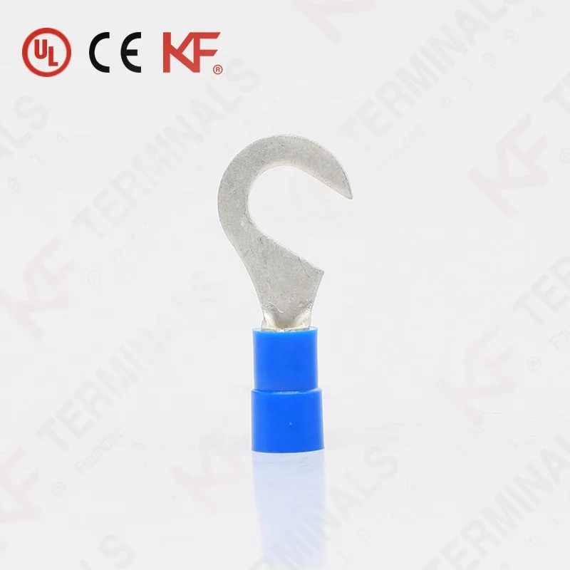 Tin Plated Single Crimp Copper Insulated Nylon Insulated Hook Terminals