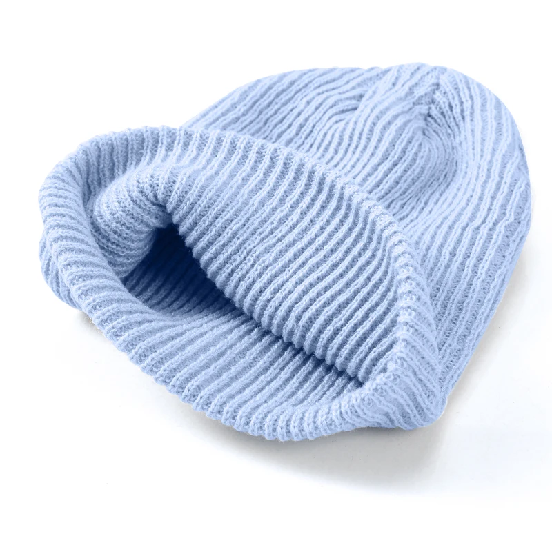 High Quality Winter Kids Plain Dyed Jacquard Custom embroidery print logo solid color 100% Acrylic Warm Knitted Beanie Hat