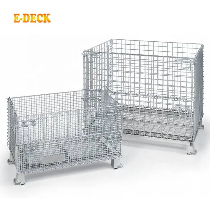 Хранилище, дешевая большая сверхпрочная Складная Штабелируемая стальная металлическая сварочная проволочная сетчатая корзина для промышленности