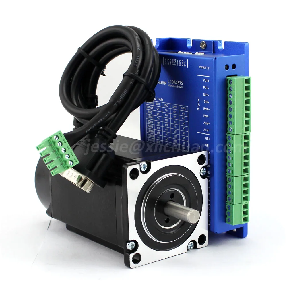 Nema23 2.2nm  Closed Loop Stepper Motor Kit Servo Driver DC48V LC57H280+driver LCDA257S+3m encoder cable