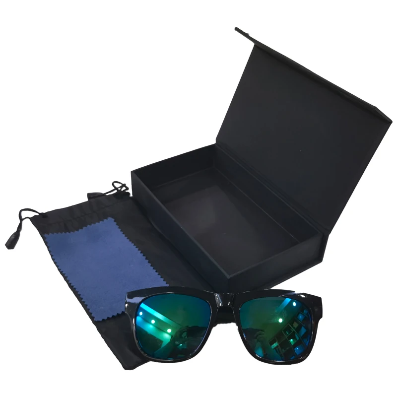 Белая и черная картонная упаковка на заказ для солнцезащитных очков с золотой