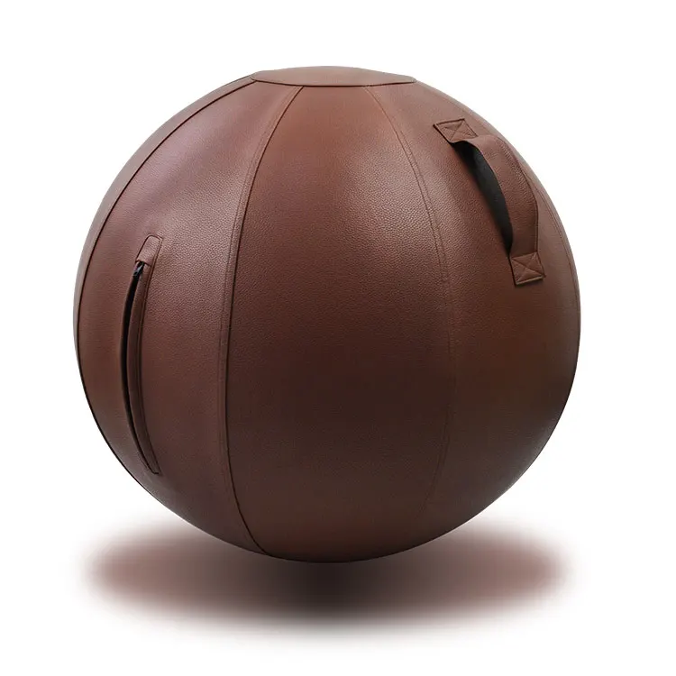 Custom PVC Anti-burst Ergonomic Yoga Ball Chair Office Balance Stability Sitting Ball Chair With Waterproof PU leather Cover