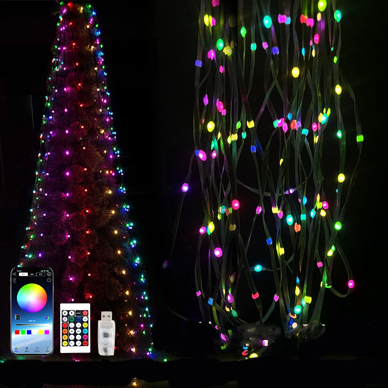 23/33/103m Outdoor Garden Decoration Waterproof Led Solar Copper Wire Christmas Tree Lights Holiday Lighting Star String Lights