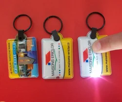 OEM Factory Bmw Quote Cob Led Bottle Keychain With Customized CMYK Printing Shape