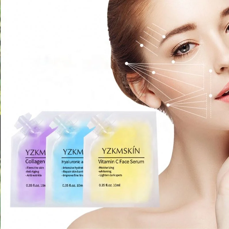 Beauty Cosmetics Travel Mini Pack Natural Organic Vitamin C Hyaluronic Acid Essence facial lift thread Collagen Skin Care Serum