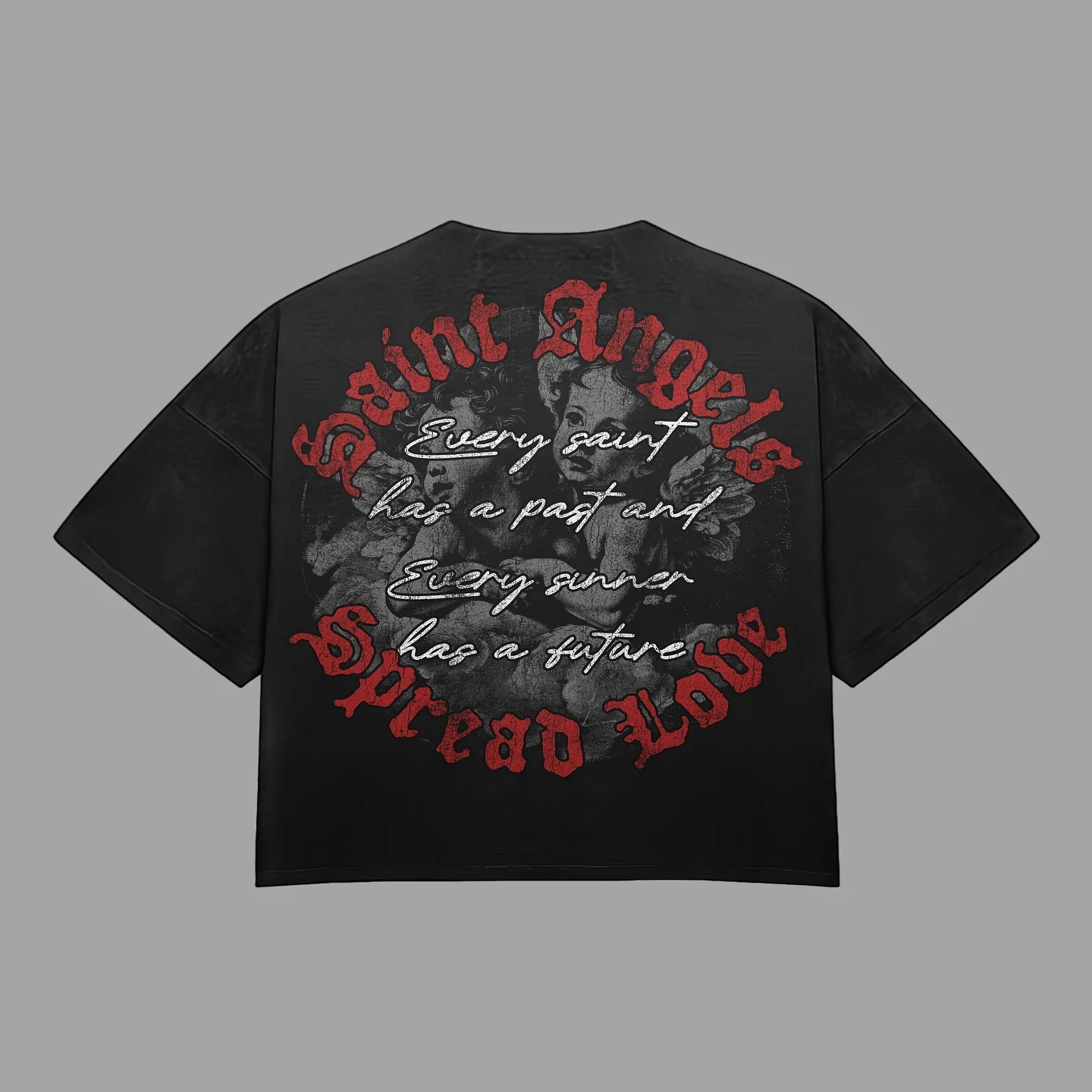 OEM Factory 100% Cotton Crewneck Shirt Individual Print Graphic Thick O-Neck Collar Oversized Fit Quick Dry Breathable Knitted