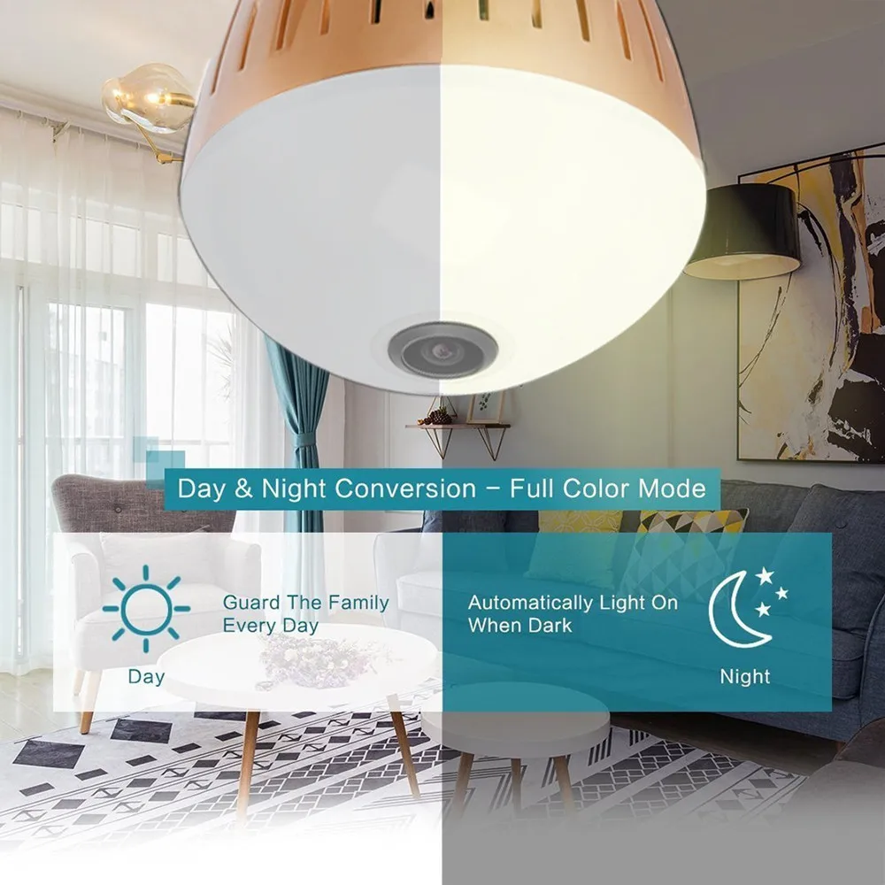  Wireless Security Light With Camera Flash HD Led WIFI Hidden Night Bulb Cameras 360 IP Pinhole Baby Nanny