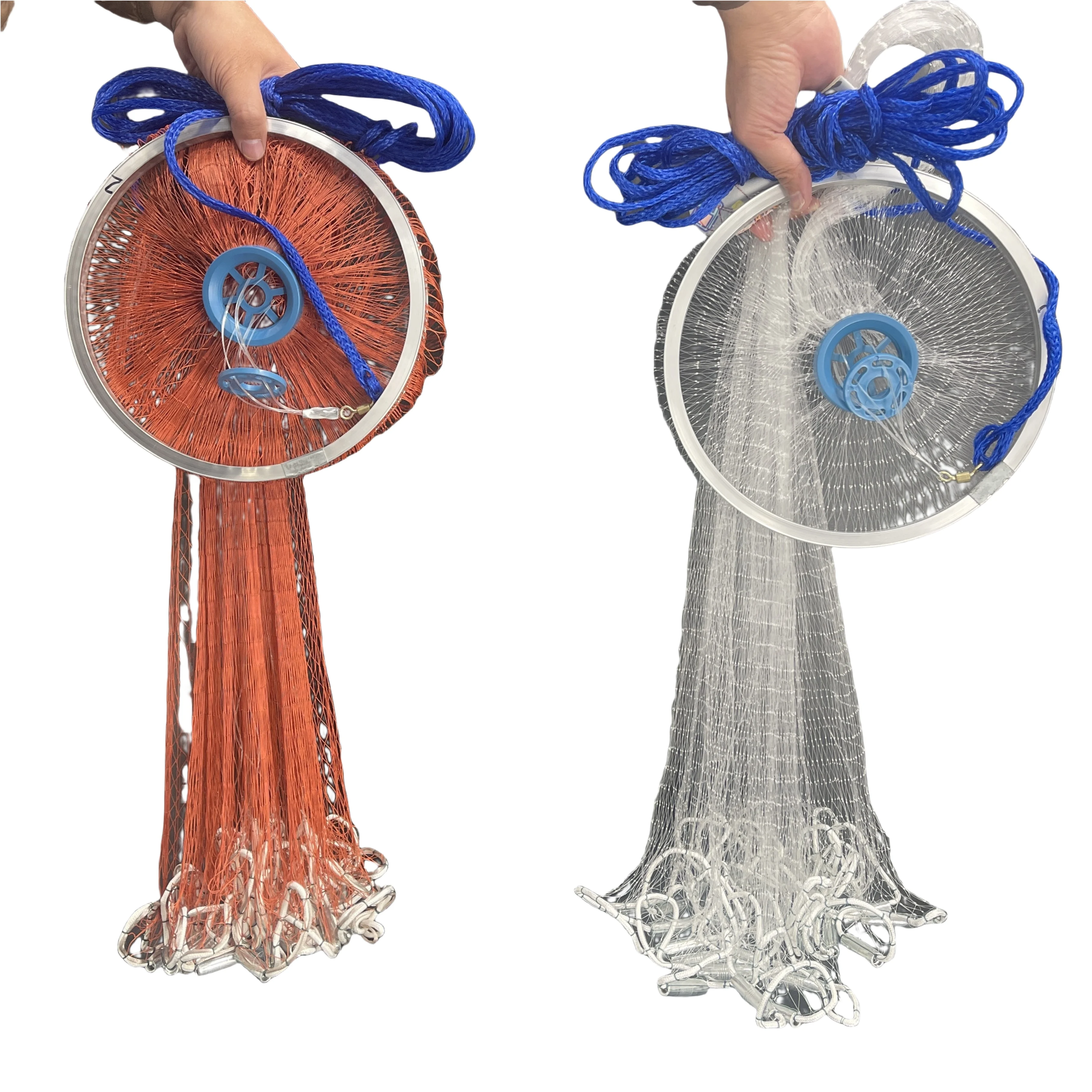 Fishing Cast Net  7.87/11.8/15.74ft Nylon Monofilament Saltwater Fishing Mesh 0.5 Finger  Mesh American Style  Heavy Duty Weight