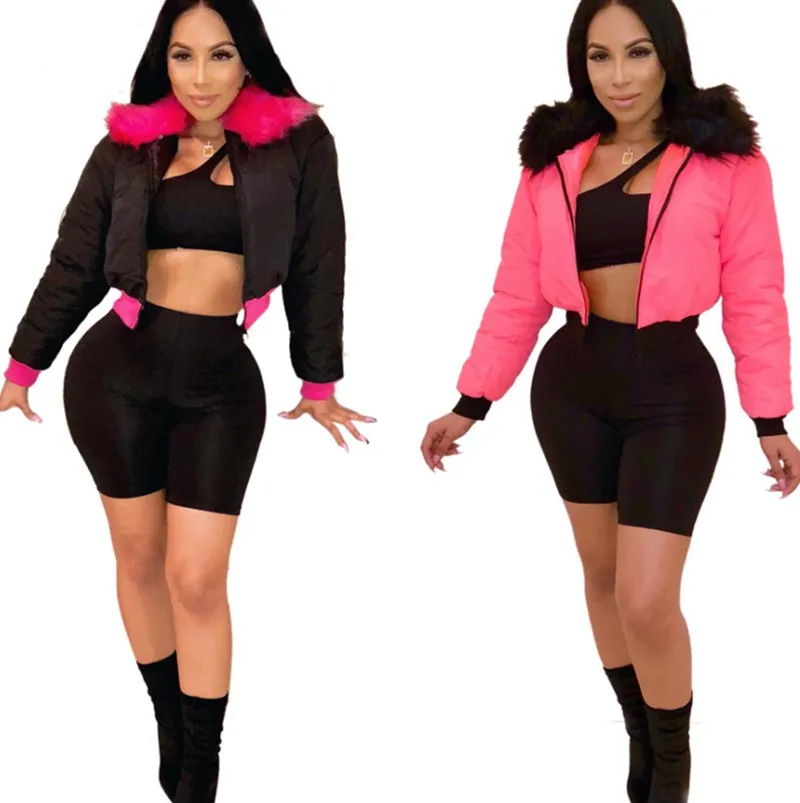 Женское зимнее теплое пуховое пальто на молнии с меховым воротником модное легкое короткое пальто парка на белом утином пуху