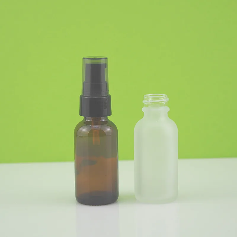 1oz empty matte amber essential oil glass bottle with dropper
