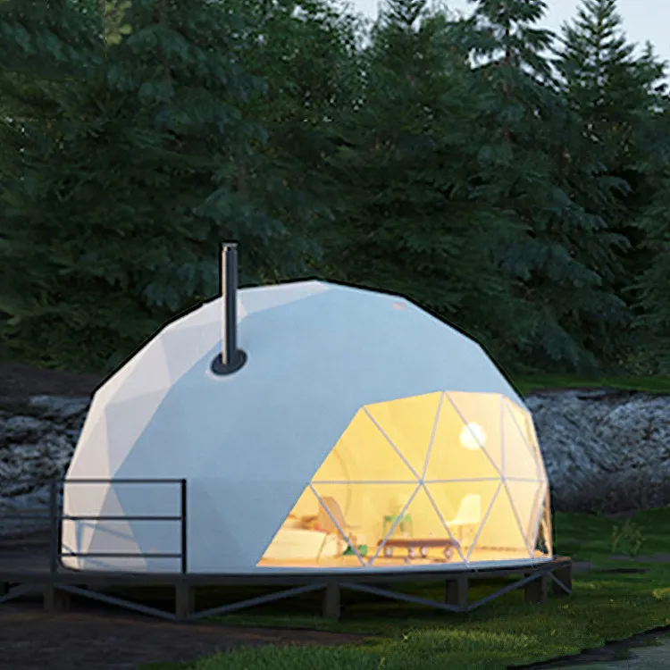 
White PVC Dome Home Geo Transparent Prefabricated House Igloo Camping Yurt Geodesic Dome Structures Event Tent 