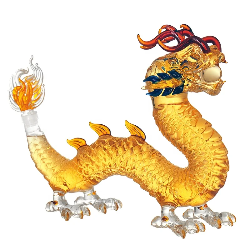 Hot sale glass dragon jar/glass dragon shaped bottle/decoration glass bottle