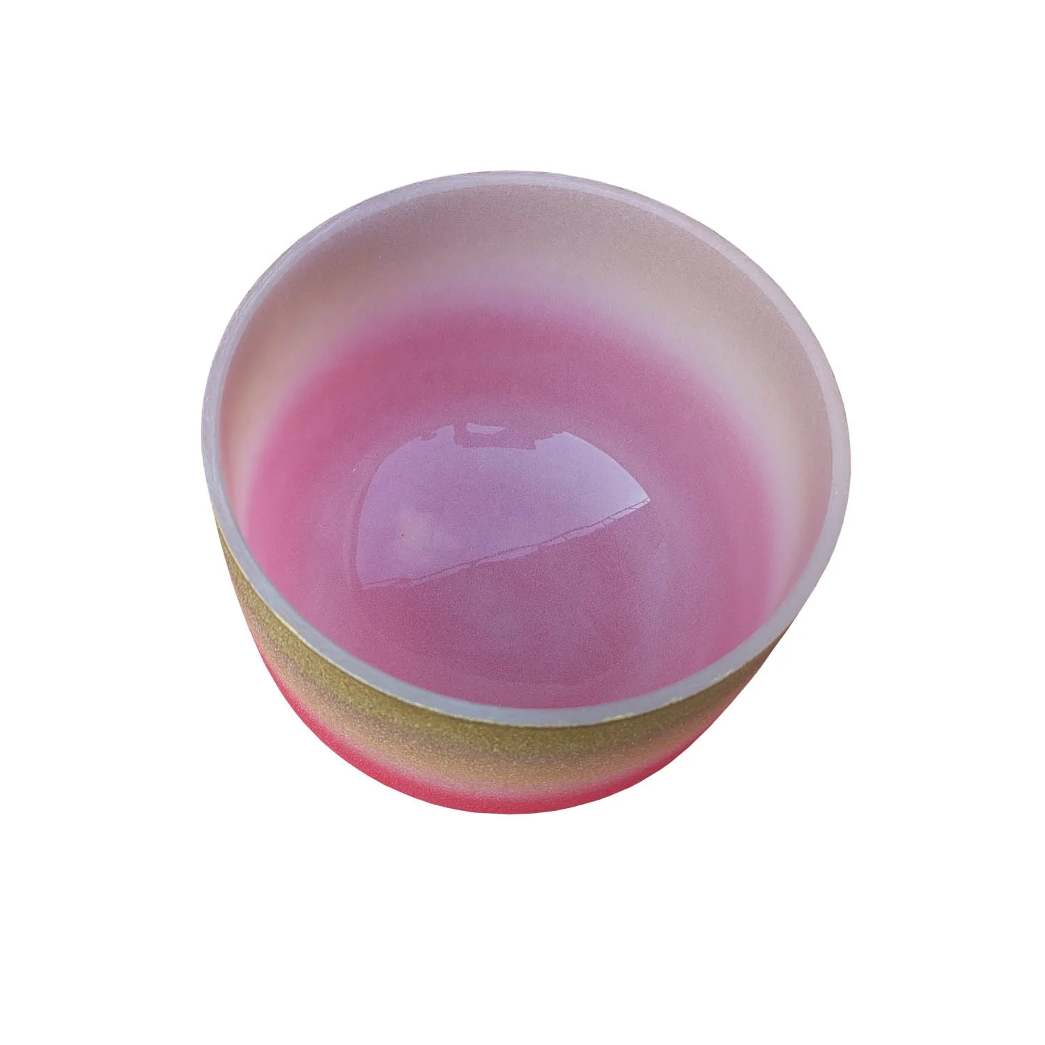 pink frosted crystal singing 24 gold quartz sing bowls rose quartz bowl quartz singing bowl set and case
