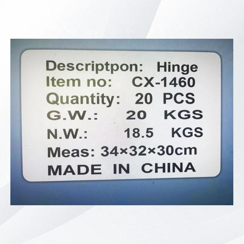 Heavy Duty 4-1 Zinc CX-1460 Adjustable Door Hinges for Refrigeration Units