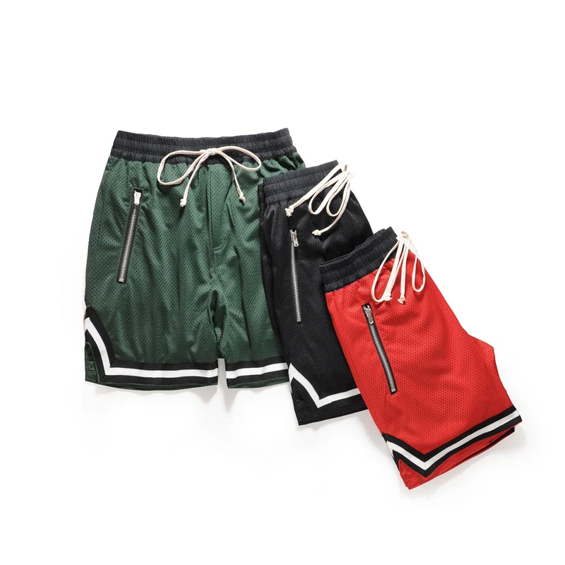 
Men custom design striped mesh basketball shorts 