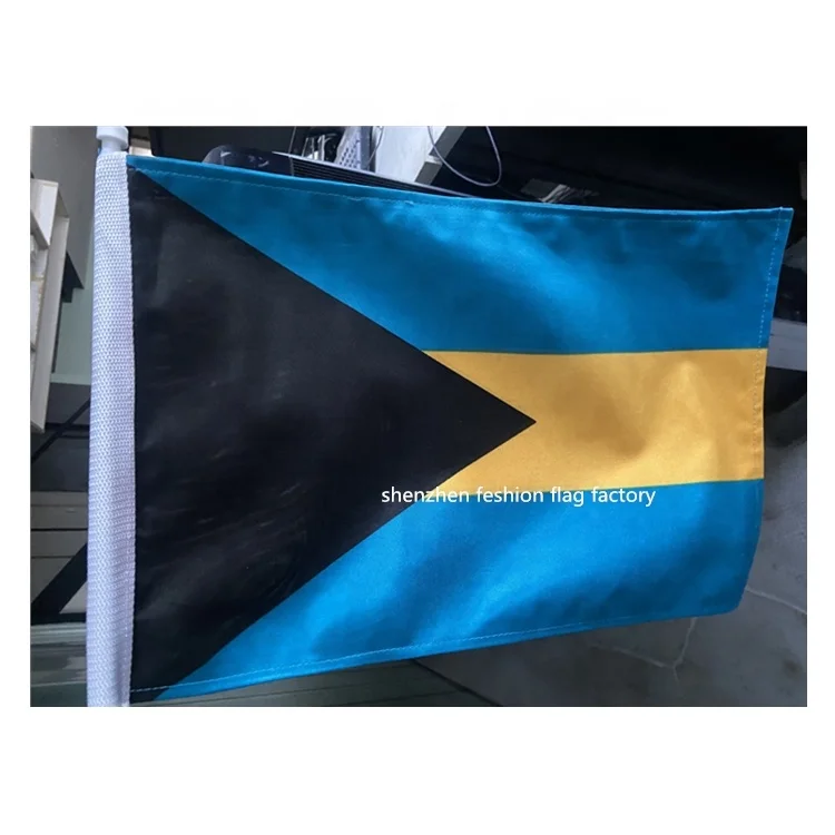 Пользовательский цвет двухслойный 30x45 см флаг автомобиля Багама Автомобильное Зеркало Флаги