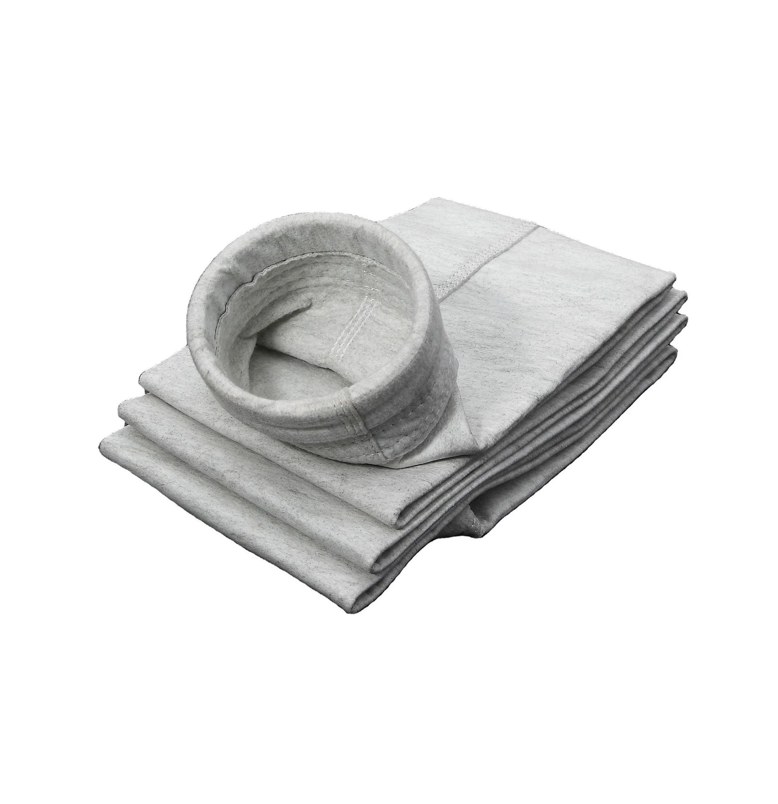 China Supplier High Quality Glass Fiber Felt Filtration Polyester Needle Felt Filter Bag For Cement Plant Dust Filter Bags