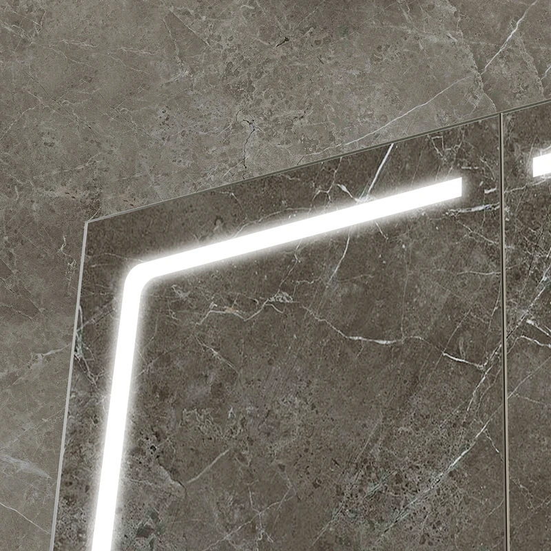 Sliding Door Corner Bathroom Mirror Cabinet