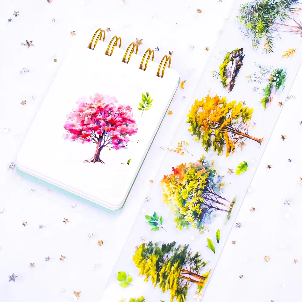 Custom PET Washi Tapes Sticker Transparent PET Tape Waterproof Clear Journal PET Tape for Scrapbooking