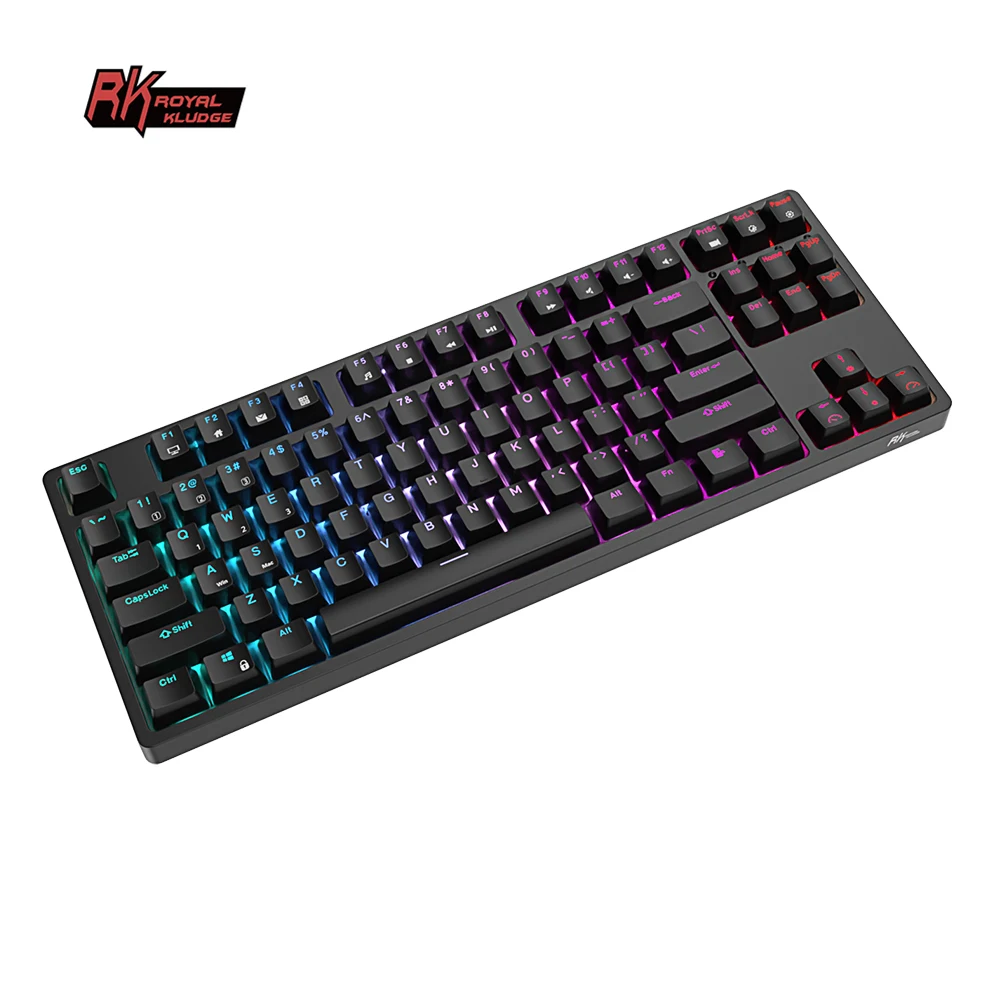 Overseas warehouse Royal Kludge RK87 kabellose tastatur gaming keyboard 75% pbt keycaps usb tkl rgb mechanical keyboard wireless
