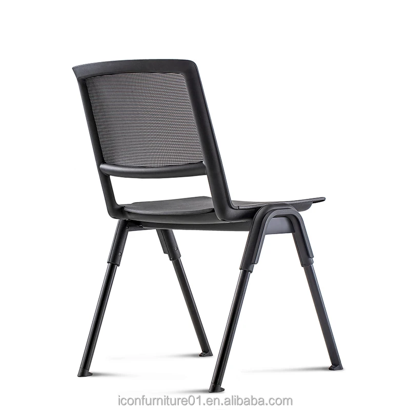 Metal Stacking Visitor Conference Meeting Chair With Writing Pad Table Pp Stackable Office Training Chair For Training Rome