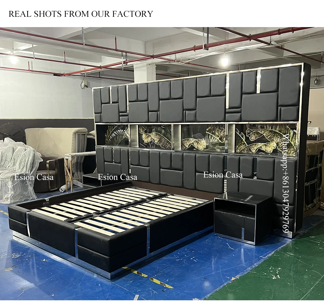 Новая мягкая ткань, современный книжный шкаф, спинка кровати, роскошный дизайн, мебель для спальни, королевская кровать, Королевский размер, итальянская кожаная кровать