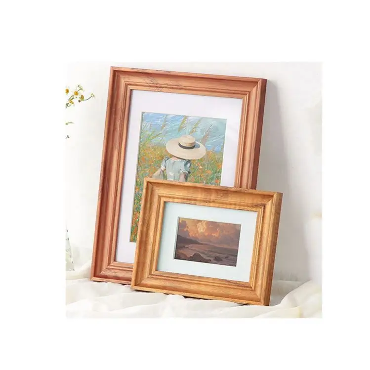 Table Top Display And Wall Mounting Custom Sizes 11X14 Brown Solid Wood Picture Frames