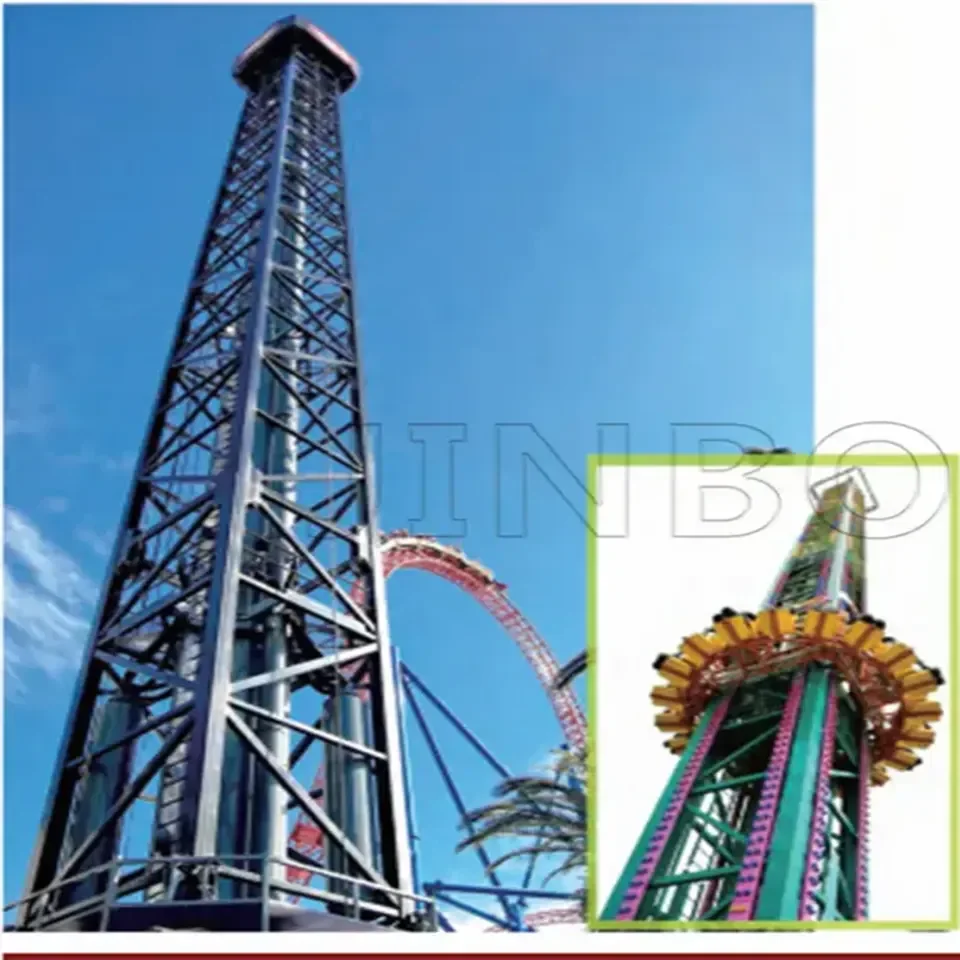 Jumping park thrilling rotate free fall drop tower drop tower amusement rides for sale entertainment equipment jumping