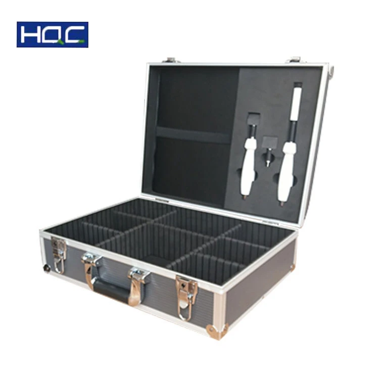 Superior Quality portable Handle hard plastic eva aluminum enclosure aluminum carrying tool case with foam