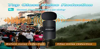 Wireless Lavalier Microphone Omnidirectional for Android Phones Plug-Play Mic with Clips for Video Recording