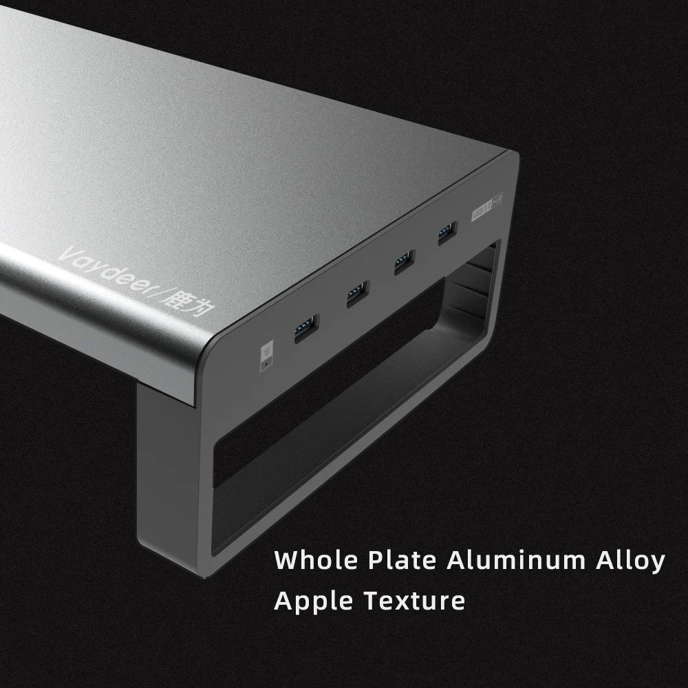 Vaydeer охладитель вентилятор компьютера Подставка алюминиевый демонстрационный стенд riser с USB концентратор портов Эргономичная подставка для монитора